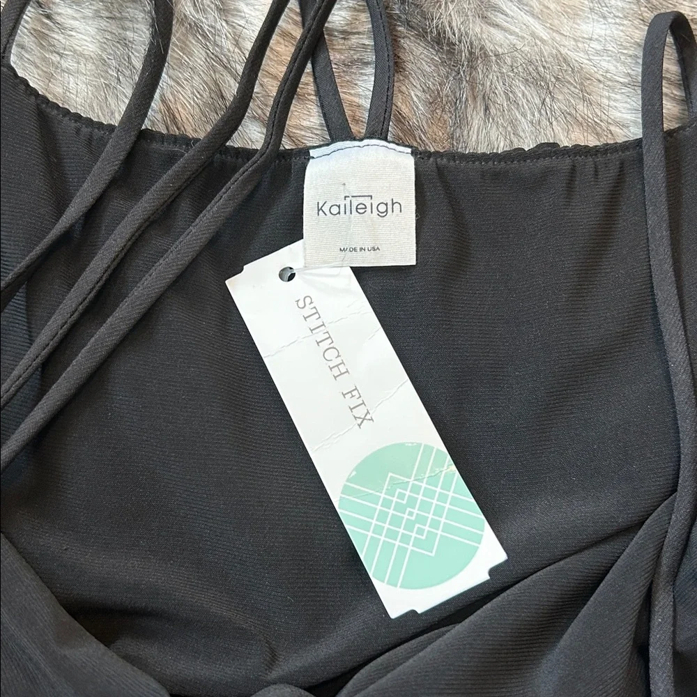NWT Kayleigh Zenia Front Cross Strap Detail Jumpsuit Black Size Large - Picture 9 of 10